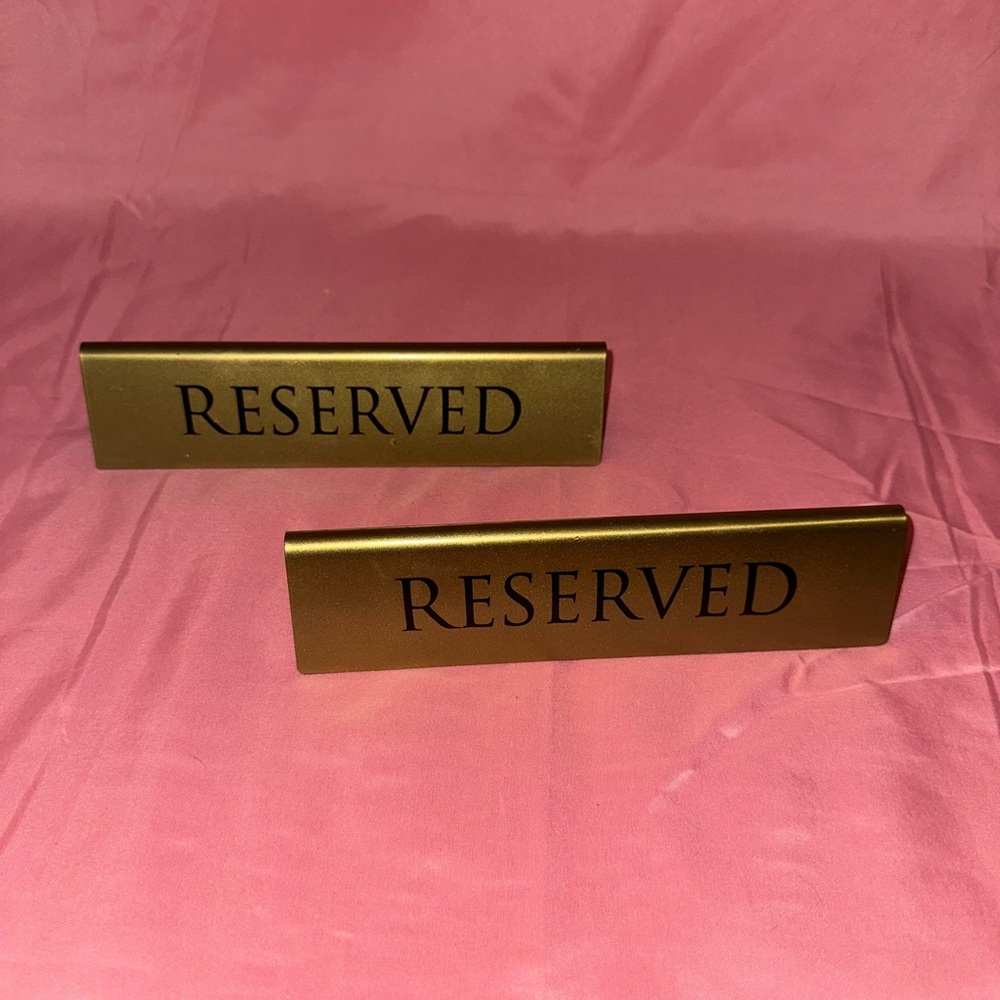Gold Reserved Table Signs